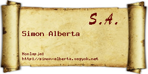 Simon Alberta névjegykártya
